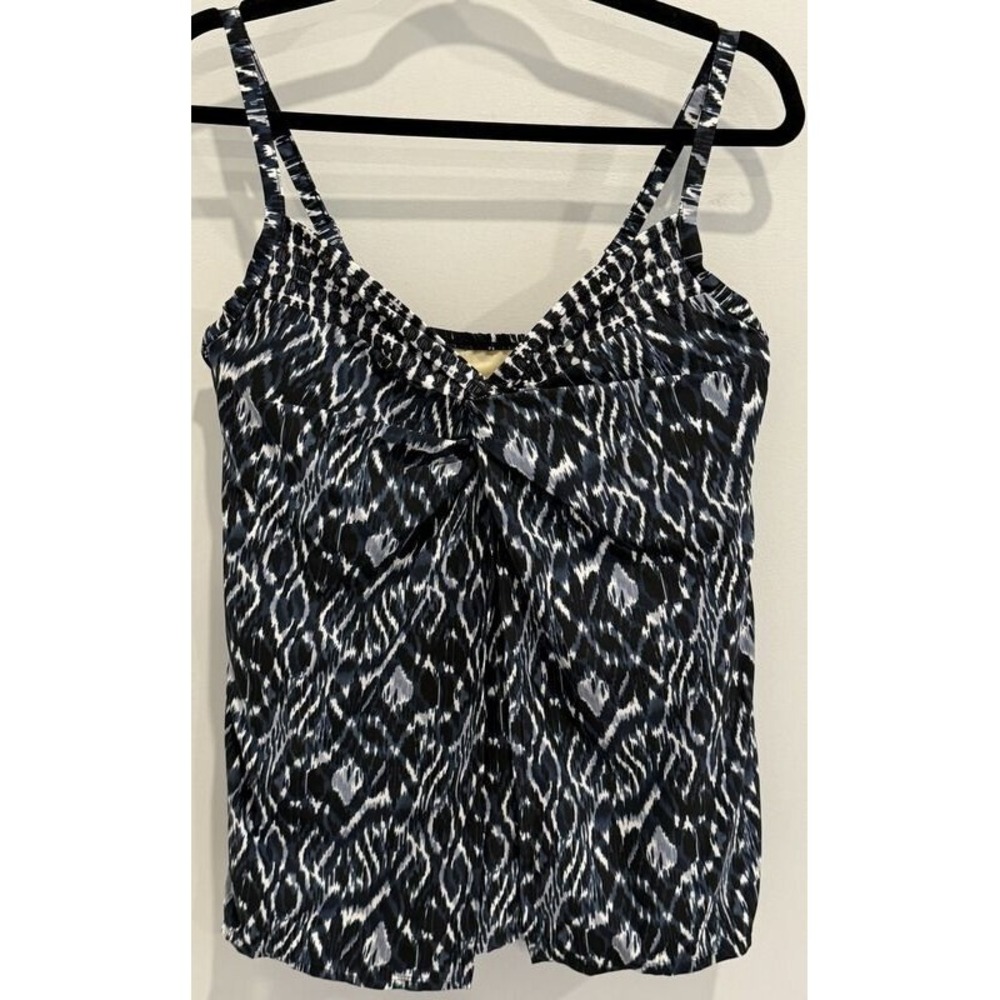 Miraclesuit Plus Size Love Knot Tankini Top in Palatium Blue Black Wire Size 18W